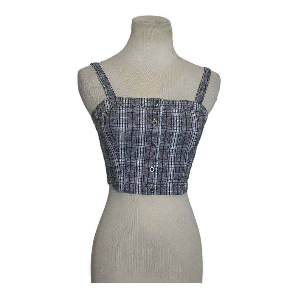 Hollister plaid sleeveless cropped top size XS